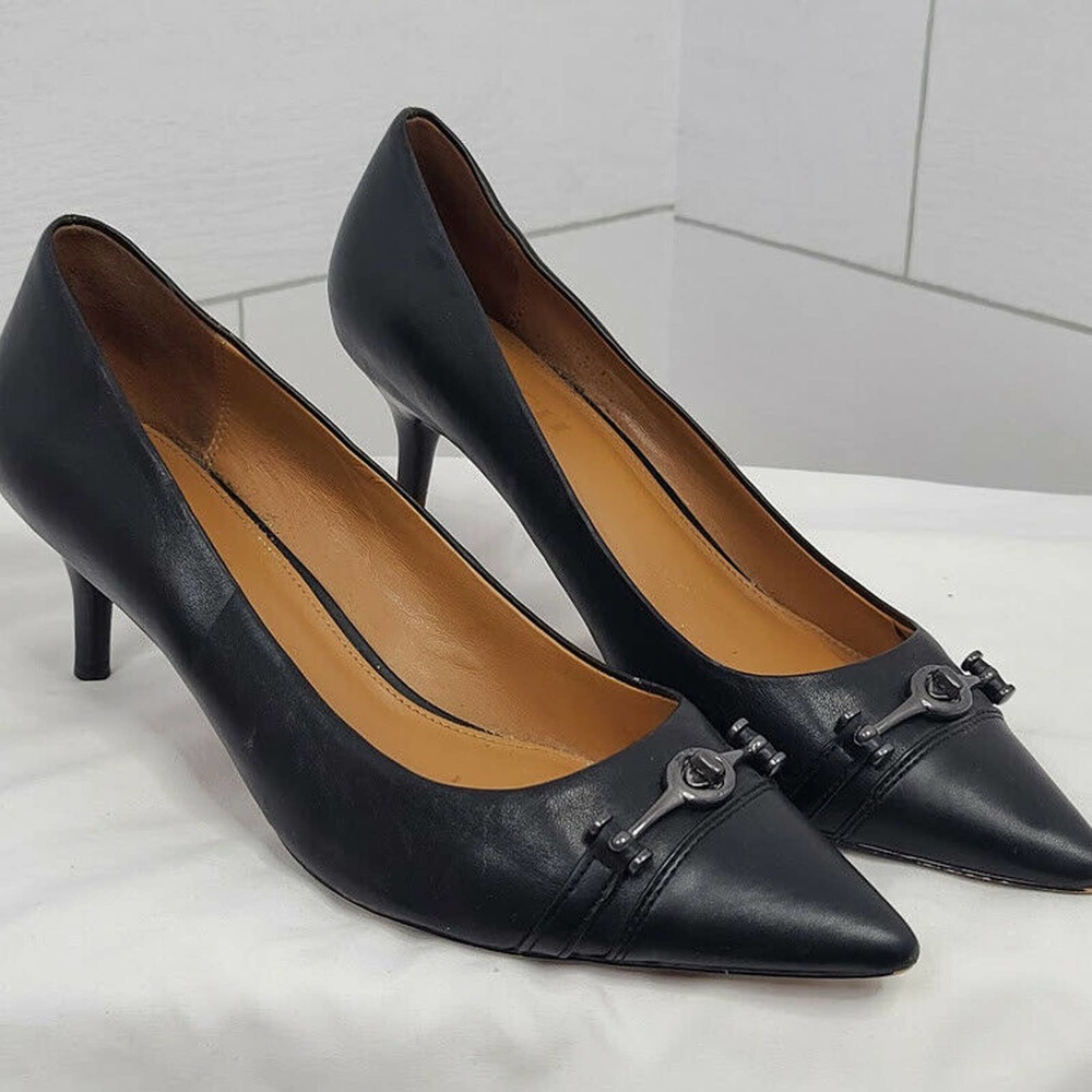 Coach Pumps Black 11B Lauri 2.5" Heels Pointed Toe